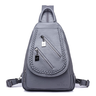 

Backpack lady Korean version of the wild fashion casual outdoor waterproof soft leather outdoor small backpack