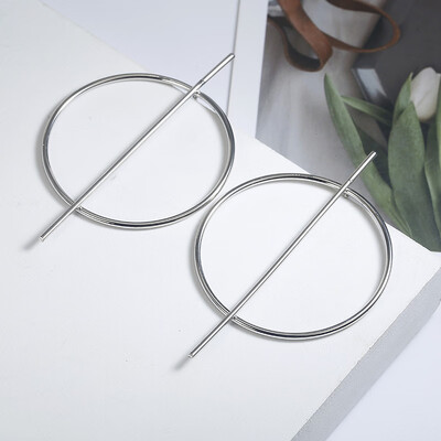 

Fashion Minimalist Geometric Circular Earring Contracted Temperament Earrings Long Female Drop Earrings For Women