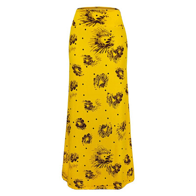 

Roseonmyhand Womens Summer Casual High Waist Flower Printed Bodycon Long Maxi Skirt