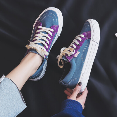 

2019 summer new canvas shoes womens shoes Korean version of small black shoes students black cloth shoes leisure board shoes