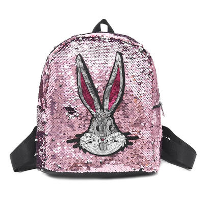 

Sequin Girls Mini School Backpacks Cute Cartoon Rabbit Square Rucksack
