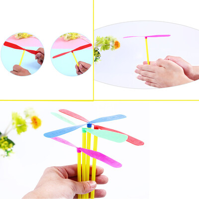 

〖Follure〗100pcs Plastic Bamboo Dragonfly Propeller Outdoor Toy Children Kids Gift Flying