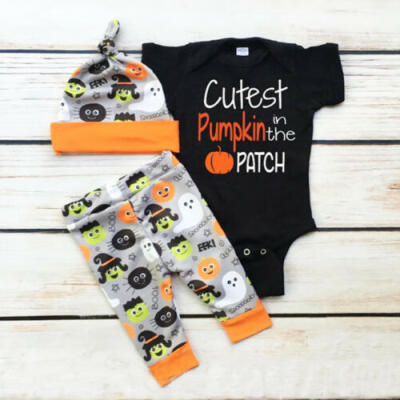 

My First Halloween Newborn Baby Boy Girl Romper Jumpsuit Pants Clothes Outfit US