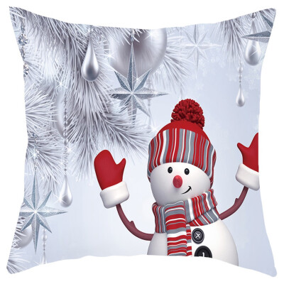 

Tailored Christmas Sofa Pillow Case 3D Snowman Cushion Cover Decorative Covers