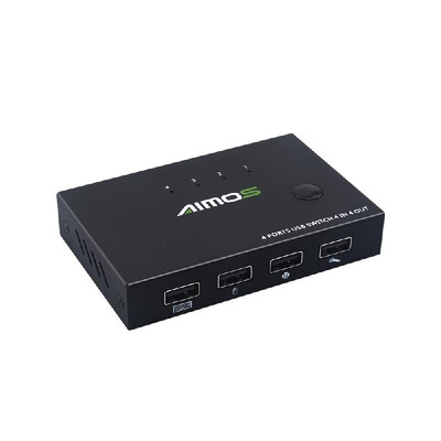 

AIMOS USB Shared Switcher Printer Shared Switcher 4-port Multi-computer Share USB Keyboard Mouse 4 in 4 Switcher