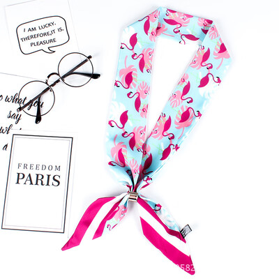 

Korean version of the summer decorative silk scarf scarf small scarf 2018 spring&autumn wild women color matching silk small scarf wholesale