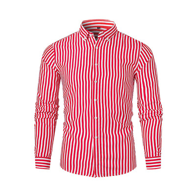 

Tailored Mens Autumn Winter Casual Slim Striped Long Sleeve Shirts Top Beach Blouse