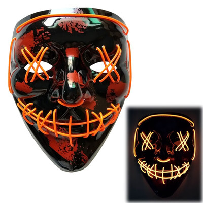 

Halloween Mask LED Maske Light Up Party Masks Neon Maska Cosplay Mascara Horror Mascarillas Glow In Dark Masque 10 Colors