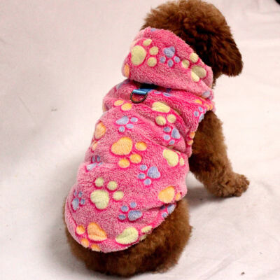 

Multifunctional Pet Winter Velvet Warm Costume Super Soft Lightweight Pajamas And Hooded Fluffy Coat With Leash Ring