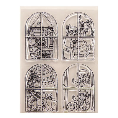 

Christmas Windows Life Silicone Clear Stamps for DIY ScrapbookPhoto Album