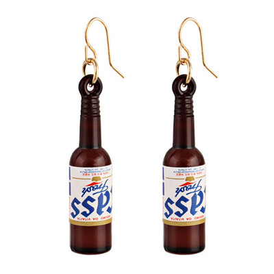 

Creative Fashion Beer Bottle Dangle Hook Earrings Lady Jewelry