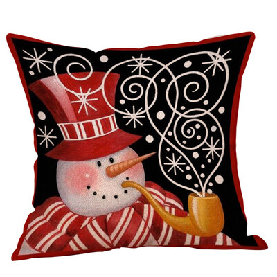 

〖Follure〗Christmas Christmas Snowman Cushion Cover Throw Pillow Case Sofa Bed Home Decor