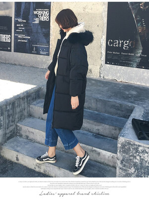 

Winter 2018 winter anti-season new long style over-knee Korean version of students loose&thickened padded jacket female coat