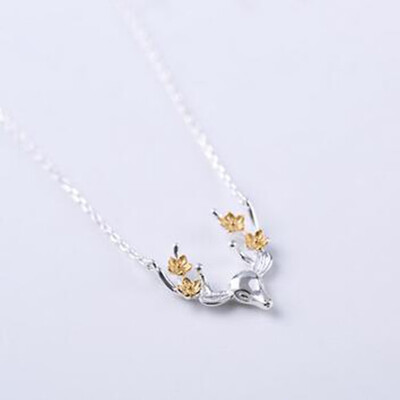 

Deer Antler Christmas Gift Elk Reindeer Pendant Necklace Charm Women Lady Beauty