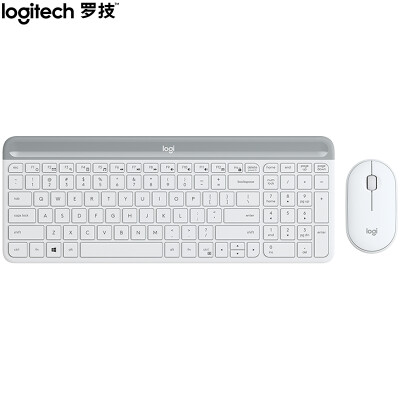 

Logitech MK470 mouse&keyboard set wireless mouse&keyboard set full size peony white self-support with wireless 24G receiver