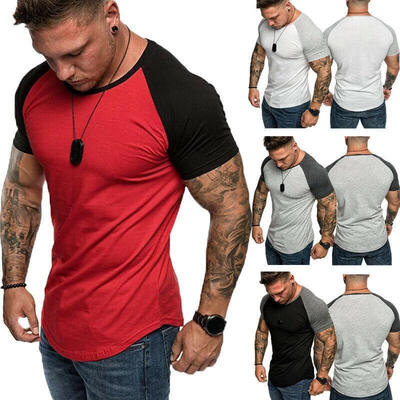 

Men&39s Short Sleeve Slim Fit Blouse T Shirt Summer Casual Muscle Tee Tops Shirts