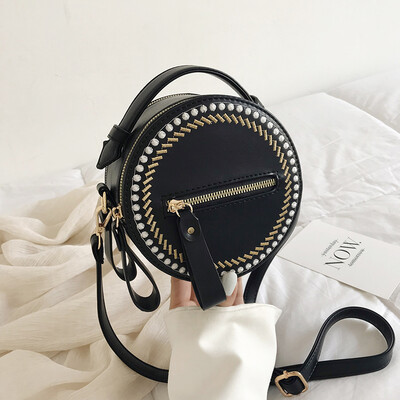 

Chic simple small bag Korean Joker portable womens bag new 2019 fashion small round shoulder bag Messenger bag