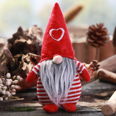 

Toponeto Christmas Decoration Striped Hat Tied Beard Hanging Legs No Face dolAQ