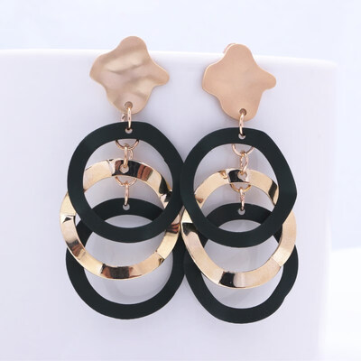 

EK608 Geometric Metal Spray Heart Flower Leaf Waterdrop Earrings for Women Statement Trendy Jewelry Brincos Party Pendientes