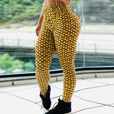 

Ebay Amazon factory direct gold scales digital print Slim high waist sports yoga pants leggings Gold