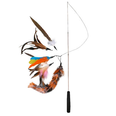 

6pcsset Pet Cat Telescopic Cat Stick Teaser Wand with Replacement Heads