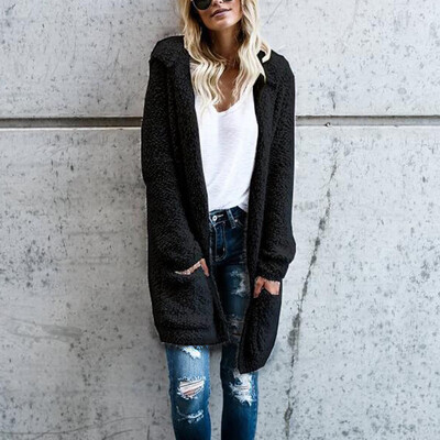 

Womens Long Cardigan Hooded Coat Long Sleeve Pocket Tops Sweater Outwear