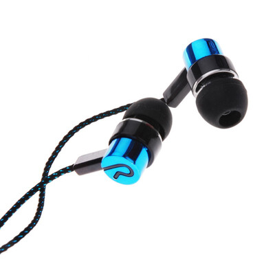 

MP3mp4 Earphones with microphone In Ear 11M Reflective Fiber Cloth Line Metal Earphones