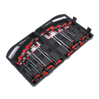 

Greensen 16 pcs CR-V T-Handle Ball End Hex Key Wrench Set & T-Handle Star Wrench Set