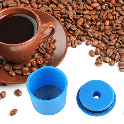 

Greensen Reusable Refillable Refilling Coffee Capsule Filter PP Plastic Grinds Holder Blue Color