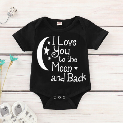 

Toddler Kids Baby Girl Boy Letter Print Tops Bodysuit Romper Sunsuit Clothes