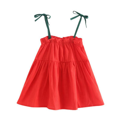 

Sweet Fashion Girls Strap Dress Sleeveless Cute Ruffle Mini Princess Dress