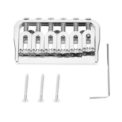

Silver 6 String Saddle Bridge Set for Electric Guitar Instrument Accessory