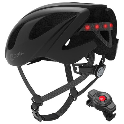 

Adults Cycling Helmet BT Speaker Walkie Talkie SOS Alert Smart Bike Helmet with LED Warning Light
