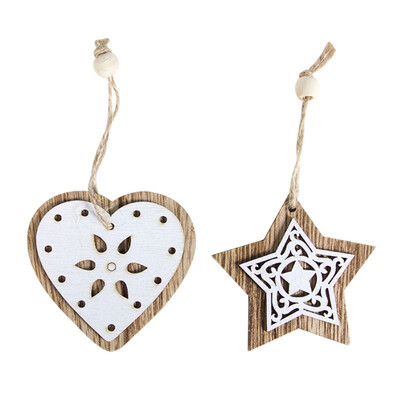 

2PCS Wooden Christmas Pendant Xmas Tree Hanging Drop Ornament Holiday Party Decor Supplies tree hanging ornaments