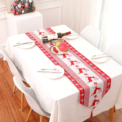 

〖Follure〗Creative Christmas Cotton Linen Tablecloth Table Flag Desktop Decoration
