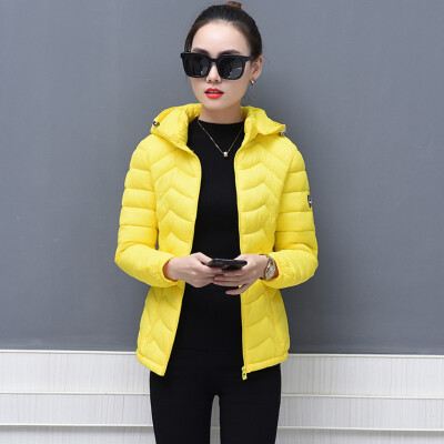 

Tailored Fashion Women Outerwear Long Sleeve Tops Solid Hooded Jackets Cotton-padded Coat