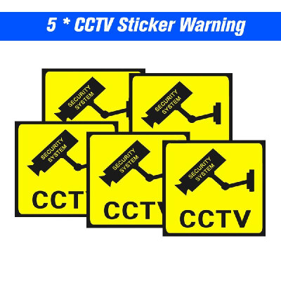 

5pcslot Safurance Waterproof Sunscreen Security Camera Sticker Warning Decal Signs For CCTV Surveillance Fake Camera And Dummy C