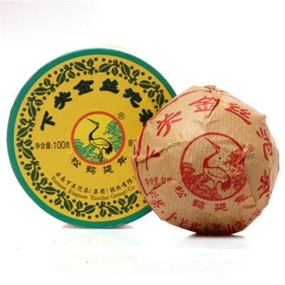 Xiaguan Golden Silk TuoCha Puer Shen Puer Raw Pu Erh Tea 100g with Box