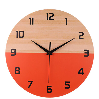 

Gobestart Silent Sweep Modern Elegant Wood Grain Creative Clock Home Decoration Gift