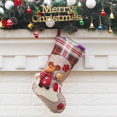 

〖Follure〗Candy Bag Christmas Gifts Tree Ornament Stocking Santa Claus Snowman Sock Decor