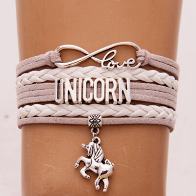 

Cute Unicorn Bracelet Handmade Rainbow Unicorn Sparkly Charm Bracelet Infinity Love Charm Bangles Best Gift for Girls&Womens