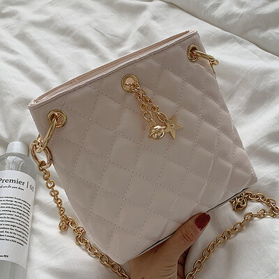 

Korean version chain network celebrity bucket bag new 2019 hundred girls single shoulder oblique bag tide