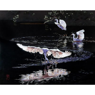 

Dong Ning Water Ballet Xianhe Hand-embroidered hanging painting decorative painting 9779