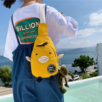 

Ins chest womens slant new small bag soft-and-soft cute cartoon small&fresh one-shoulder small bag