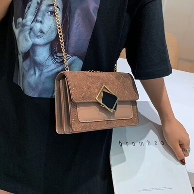 

Advanced sense bag handbags new 2019 fashion scrub shoulder bag ocean Messenger bag wild ins chain bag