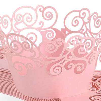 

FUNNYBUNNY Filigree Artistic Muffin Cupcake Paper Cup Liners Vine Lace Laser Cupcake Wrappers for Wedding Party Birthday Decor