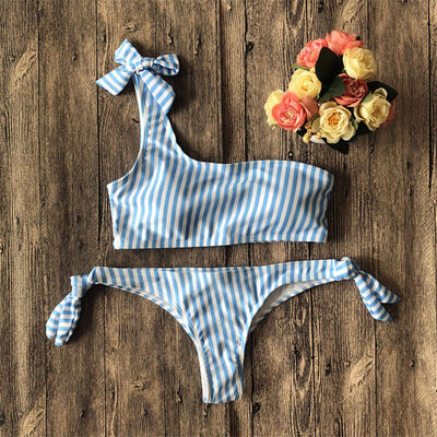 

Women One Shoulder Bikini Set Padded Push Up Swimwear Swimsuit Beachwear -XL