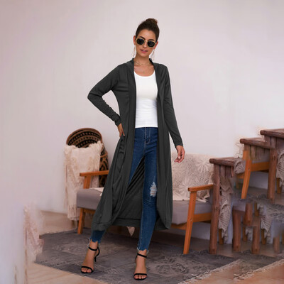 

Womens Coats Long Tops Long Sleeve Solid Color Casual Fashion Loose Cardigan