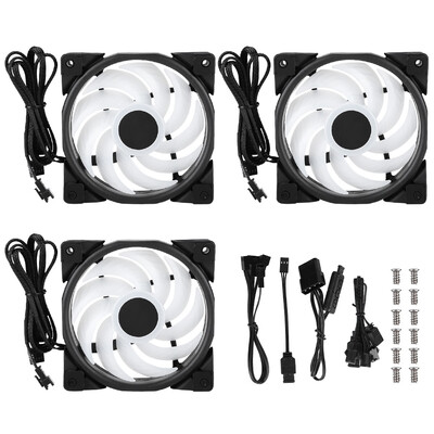 

Greensen Pccooler 12cm HAlO FRGB PC Case Cooling Fan 3PCS Case Cooler Radiator Fans PC Case Fan PC Cooling Fan