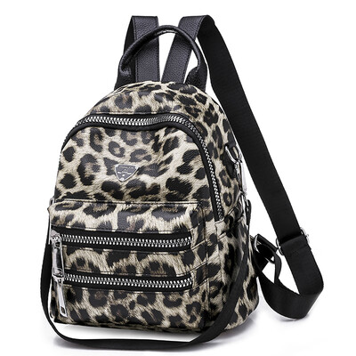 

Summer good-looking shoulder Bao Chao brand travel small backpack girl light fashion foreign air schoolbag leopard print bag